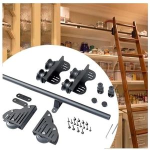 Rolling Ladder Hardware Bibliotheek Schuifset - Stalen Ronde Buis (geen Ladder), Intrekbare Mobiele Ladderbaan Met Vloerrolwielen For Zolder/huis/binnen (Size : 22.9ft/700cmtrack kit)
