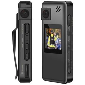 Mini Body Cameram, A32 Mini Body Camera 180 ° Roterende Lens Bewegingsdetectie Camcorder HD 1080P OTG Video-opname for Rijden Kantoor voor Pet Walking, Werk, Reizen(Only camera)
