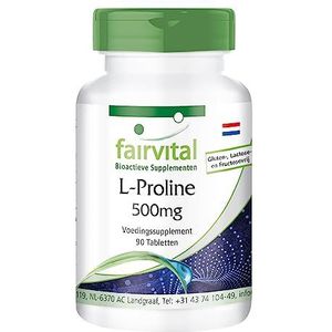 Fairvital | L-proline tabletten 500mg - HOOG GEDOSEERD - VEGAN - 90 tabletten - aminozuur