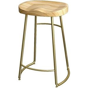 Bar Moderne eenvoudige barkruk met metalen poot, industriële barkruk zonder rugleuning, antislip design barstoel, kruk op tegenhoogte Krukken (Color : Gold, Size : 75CM)