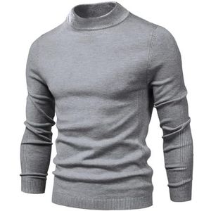 KQDSEOOF Men jumpers Mens Turtleneck Jumper T Shirt Slim Fit Pullover High Roll Neck Tops Sweater Long Sleeve Shirts-gray-xxl 80-88 Kg