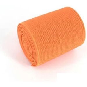 5 cm geïmporteerde rubberen band, kleur elastische band, dubbelzijdig en dik elastiek kleding naaien accessoires-oranje