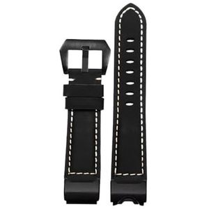Echt lederen horlogeband geschikt for Casio G-SHOCK Big Mud King GWG-1000/GB serie gemodificeerde retro lederen horlogeband accessoires riem (Color : Black, Size : 0mm)