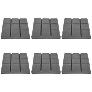 6 stuks polyurethaan geluidsabsorberende panelen Akoestisch geluidsbestendig vlamvertragend materiaal met hoge dichtheid voor opnamestudio's, thuisbioscopen, karaokekamers, KTV(Grijs)