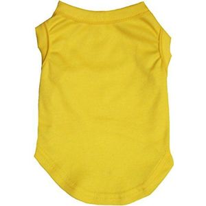 Petitebelle Puppy kleding hond jurk effen geel mouwloos katoen T-shirt, Medium, Geel