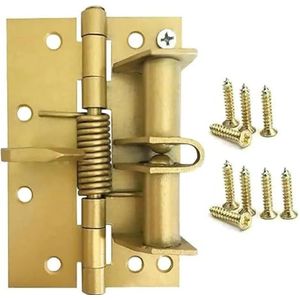Deurveerscharnier, Zelfuitlijnende scharnieren met veer, 90 graden positionering, automatisch sluitend, 4 inch, veelkleurig(Gold)