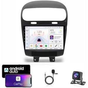 9 Inch Autoradio Compatibel voor Fiat Freemont 2012-2020 met GPS Navigatie CarPlay Android Auto Acht-Core 4G Bluetooth WiFi MirrorLink Stuurwiel Afstandsbediening(T3 8 Core 4G+Wifi 2G+32G)
