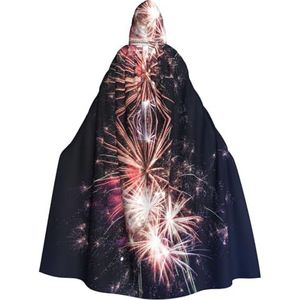 WURTON Unisex Hooded Mantel Voor Mannen & Vrouwen, Carnaval Thema Party Decor Explosie Vuurwerk Print Hooded Mantel
