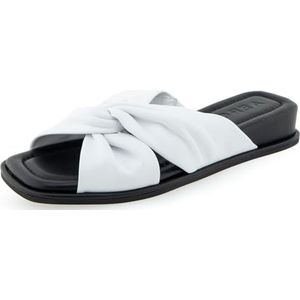 Aerosoles Brady Slide sandaal voor dames, wit leer, maat 36 EU, Wit leder, 38.5 EU