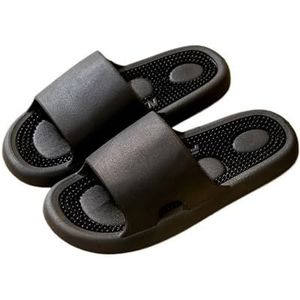 1 Paar Voetmassageslippers Fasciitis Plantaris Pijnbestrijding Voetmassageapparaat Dames Heren Reflexologie En Acupressuur Massage Sandalen Antislip Doucheschoenen Voor Thuis(Color:Black,Size:42/43 EU