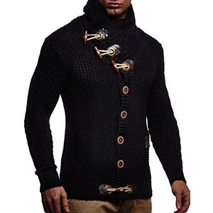 Leif Nelson LN4195 Gebreide jas voor heren, Donkerblauw, S