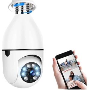 DVR-kits voor bewaking, 2K E27 Lamp Bewakingscamera Indoor 1080P Video Surveillance Home Monitor Full Color Nachtzicht Humanoïde Tracking care Cam,Buitencameratoezicht(2K 3MP Add 32G Card)