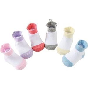 6 paar/partij 0 tot 5 jaar Antislip enkelsokken (met handvat) Vier seizoenen katoenen sokken (Color : 4, Size : 3 to 5 Years)
