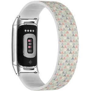 RYANUKA Solo Loop Strap compatibel met Fitbit Charge 5 / Fitbit Charge 6 (Vintage) rekbare siliconen band band accessoire, Siliconen, Geen edelsteen