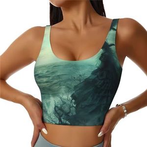 The Sea Witch Geïnspireerd Print Casual Wear Vrouwen Sport Vest Yoga Vest Workout Vest Voor Vrouwen Lichtgewicht Trendy, Zwart, XL