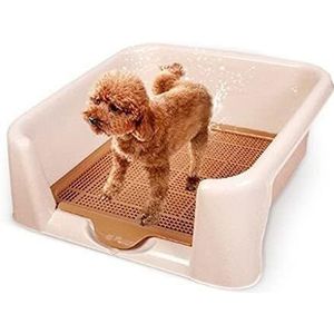 Indoor hond puppy potje, hondenbakje, draagbare huisdier toilet lade training pad houder met hek, 1 l grote capaciteit, 2 maten optioneel gemakkelijk schoon te maken (maat: 56 x 43 x 15 cm (22 x 17 x