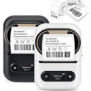 Thermisch Printer E210 Thermische Printer For Stickers Draagbare Draadloze Bluetooth Mini-labelmachine Stickerprinters Duidelijk Snel(White and Black)