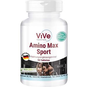 Amino Max Sport - 90 tabletten - 13 aminozuren per tablet - inclusief alle essentiële amino's - hoge dosis | kwaliteit uit Duitsland ViVe Supplements