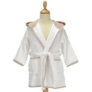 ARTG® Boyzz&Girlzz® kinderbadjas met capuchon, wit met zand, maat 140/152