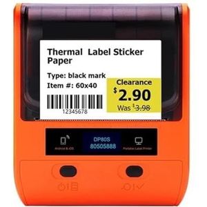Thermisch Printer DP80S Mini Draagbare Thermische Printer Multifunctionele Barcode-kleurenlabel-stickermaker Duidelijk Snel