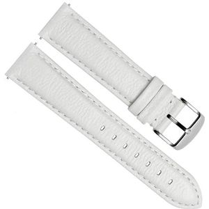dayeer Echt lederen horlogeband voor horloge Ticwatch 2 horlogebanden 20 mm Quick release horlogeband met pinnen (Color : White, Size : 20mm)