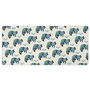 Indiaas patroon van wasberen mode bureau muismat antislip gaming muismat accessoires decor 40 x 90 cm