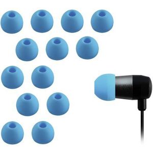 Xcessor 7 paar (set van 14 stuks) siliconen vervangende oordopjes voor de meeste in-ear hoofdtelefoons/oordopjes. Medium maat (M). Blauw