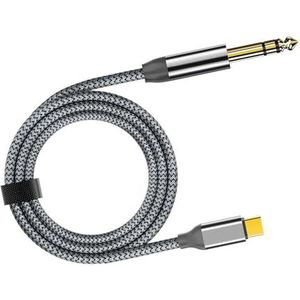 Gitaar Audiokabel USB C Naar 6,35 Mm 1/4 Inch TRS Audio-stereokabel Voor Versterkermixer Elektrische Gitaar Bas (Size : 5m)