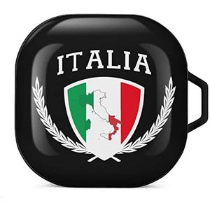 Italia Italië Italiaanse kaart vlag oordopjes hoesje compatibel met Samsung hard shell beschermhoes zwart-stijl
