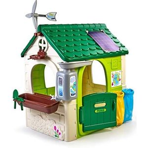 FEBER - Haus Eco House, voorversie, pedagogisch tuinhuis met ecologische spelletjes, stedelijke bloembak, 2 vuilnisemmers, molen, voor jongens en meisjes, natuurliefhebbers, 2 jaar, beroemd
