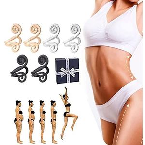 Zunis Acupressuur SLI_mming Oorbellen, Acupressuur Oorbellen voor Gewichtsverlies, Magnetische Acupressuur SLI_mming Oorbellen, Niet Piercing Acupunctuur Oorbellen, Oormanchet Clip voor Vrouwen Mannen, Large, Metaal Zilver