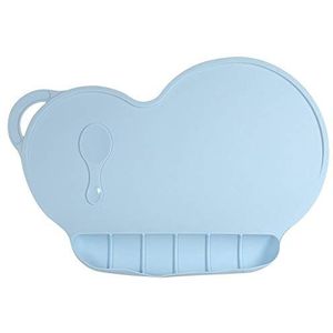 Babytafelset, silicone babyborden matte sucker antislip waterdicht silicone kindervoedingsplaat met zuignap voor kinderen, kinderen, kleine kinderen, keuken eettafel, restaurant lichtblauw