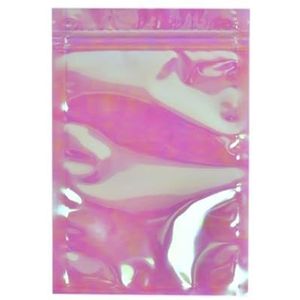 100 stuks platte folie ziplock zakjes badzout cosmetische tas roze helder mini dikke mylar hersluitbare(10x15cm)