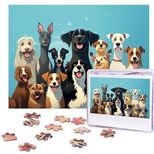500 stukjes puzzel voor volwassenen gepersonaliseerde foto puzzel een grote groep honden aangepaste houten puzzel voor familie, verjaardag, bruiloft, spel nachten geschenken, 51,8 cm x 38 cm