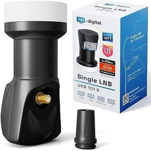 hb-digital Single LNB (test zeer goed *) LNC hoofd 1 deelnemer Direkt LTE Protected Satelliet Digital Satelliet Full HD TV 3D 4K UHD contacten verguld weersbescherming zwart zwart
