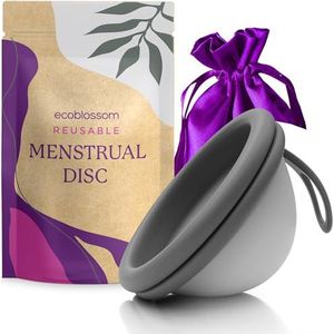 Ecoblossom Herbruikbare menstruatieschijf - menstruatiecup - zachte menstruatieschijf voor vrouwen, ontworpen met flexibele, medische siliconen menstruatiecup (zwart)