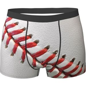 ZJYAGZX Sportbal Baseball Print Boxerslips voor heren - comfortabele onderbroek voor heren, ademend, vochtafvoerend, Zwart, M
