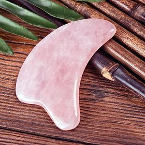 Gezichtsmassager Gua Sha Rozenkwarts Jade Guasha Steen voor kin nek gezicht lifting rimpel remover huid detox schoonheidsverzorging 1 stuk (kleur: dolfijn)