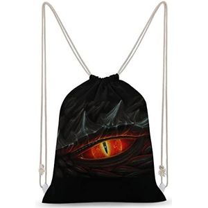Dragon Red Eye Trekkoord Rugzak String Bag Sackpack Canvas Sport Dagrugzak voor Reizen Gym Winkelen