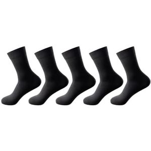 YIJIANUO 2025 Casual Heren Zakelijke Sokken Zomer Winter Katoenen Sokken Sneldrogend Zwart Wit Lange Sok Plus Size, Zwart, RU 25-28