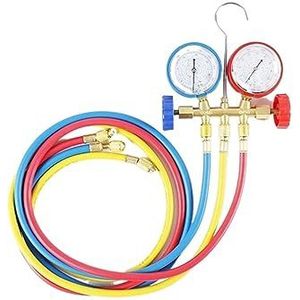 Manometer, 3 Way AC Diagnostische Manometer Set For Opladen For R134a/R22/R12/R404A Koelmiddel Koeling Manometer(Gauges Hose Set)