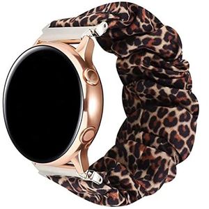EDVENA Elastische nylon loopriem Compatibel met Samsung Galaxy Horloge 4 40mm 44mm Band Scrunchies Armband for Samsung Galaxy Watch4 Classic 42 / 46mm (Color : Leopard, Size : Active2)