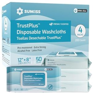 SUNKISS - Trustplus - Vochtige Doekjes voor Volwassenen - Extra Dik - 200 Stuks
