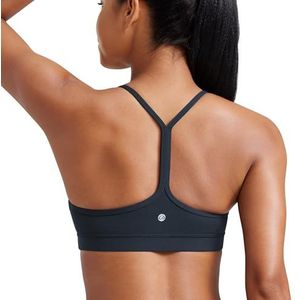 CRZ YOGA Vrouwen Low Impact Strappy Gewatteerde Sport BH Y Racer Back Spaghetti Riemen Yoga BH Tops echte marine L