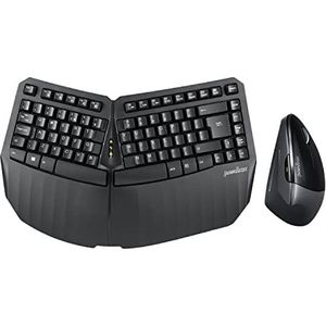 Perixx - PERIDUO-813B UK - Draadloos Ergonomisch Compact Toetsenbord en Verticale Muis - Zwart