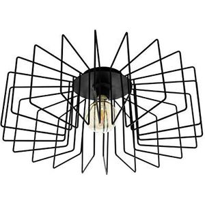 EGLO Plafondlamp Tremedal, 1-vlammige plafondlamp modern van staal, woonkamerlamp in zwart, keukenlamp, hallamp plafond met E27-fitting