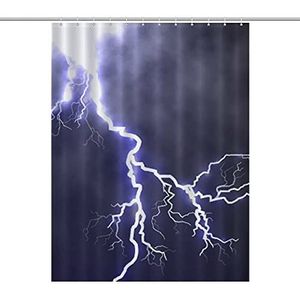 Fulmination in The Dark Blue Sky Grappige Badkamer Douchegordijnen Waterdichte Decoratieve Gift Voor Badkamer Thuis Slaapzaal