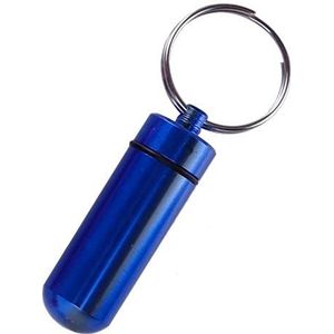 Cecilie 5pcs / lot waterdichte aluminium pillendoosje Medicine Case Container Bottle Holder Keychain Outdoor Pill Case pillendoosje Portable Cecilie (Color : Blue)