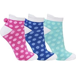 Surprizeshop Golfsokken voor dames (3-pack) | Gewatteerde zool | Uitgebreide tab aan de achterkant | Eén maat UK 4-7 | Compressie Fit voor ondersteuning en comfort | Golfsokken voor dames.., Multi
