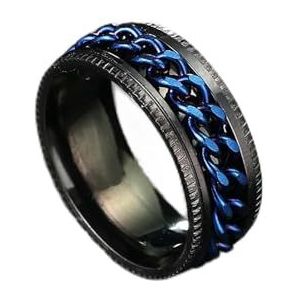 Ringen voor mannen spinnen titanium roestvrij staal kleurrijk Spinner draaibare ketting sieraden-6-KBR220